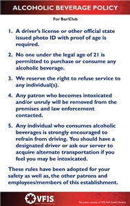 Alcohol Policy Kit for Bars/Clubs